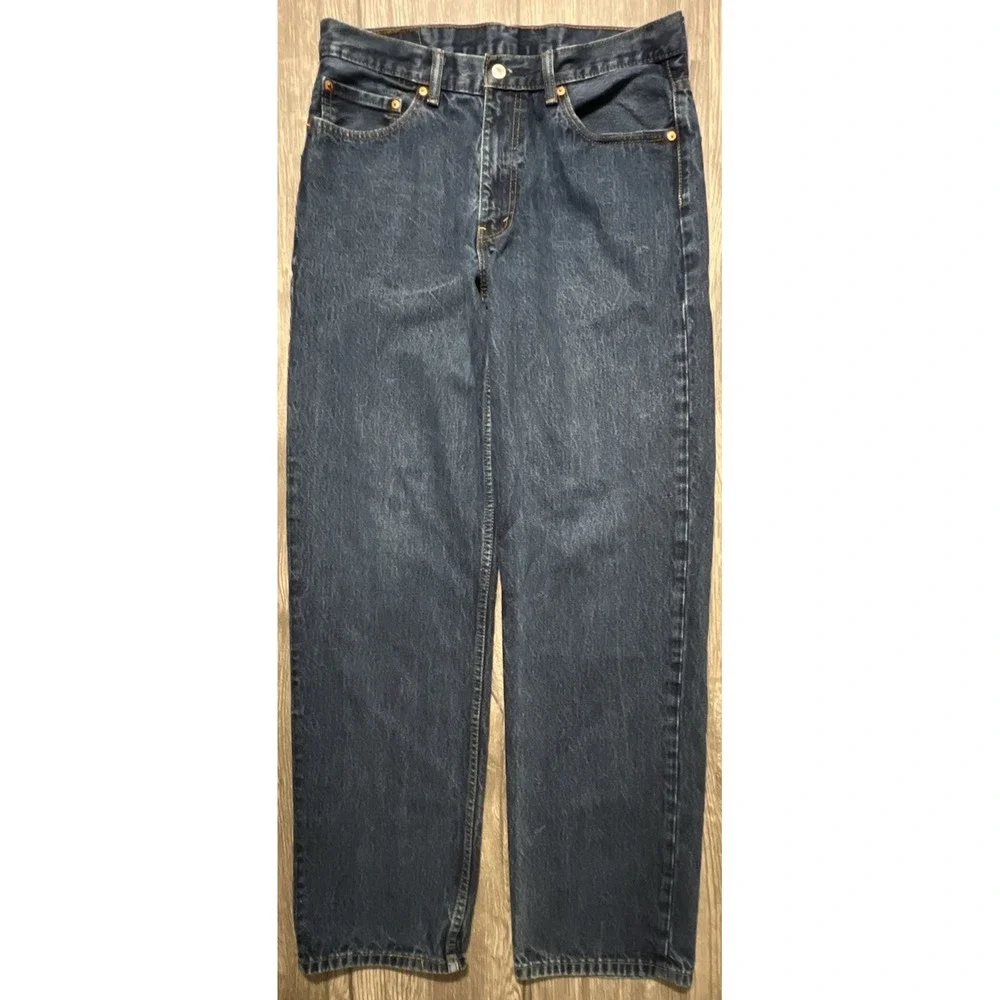 Levi's 550 Relaxed Fit Tapered Leg Dark Wash Blue Jeans Size‎ Size 34x34 (34x33)